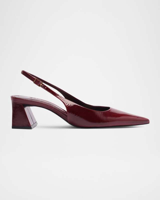Rhonda Patent Leather Slingback Mid Pumps